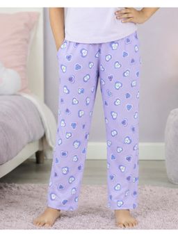 KiddoPanti - Girls Cotton Knit All-Over Printed Pyjama
