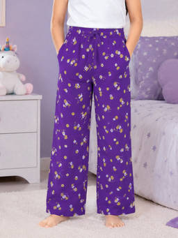 KiddoPanti - Girls Cotton Knit All-Over Printed Pyjama