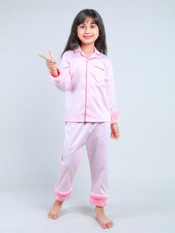 Little Clothings - Midnight Pink Luxe Cotton Silk Shirt & Pyjama