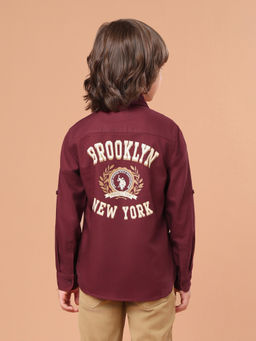 U.S. POLO ASSN. - Kids Boys Typography Collar Neck Twill Shirt