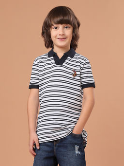 U.S. POLO ASSN. - Kids Boys Horizontal Striped Regular Fit Polo T-Shirt