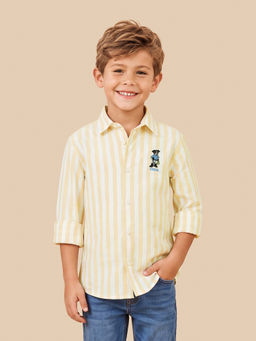 U.S. POLO ASSN. - Kids Boys Vertical Striped Oxford Shirt