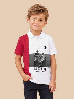 U.S. POLO ASSN. - Kids Boys Graphic Brand Regular Fit Polo T-Shirt