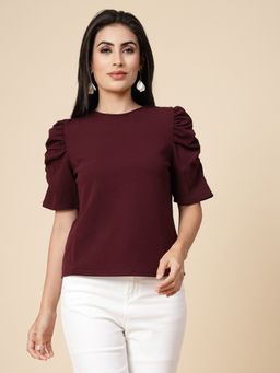 Gipsy - Wine Solid Polyester Top