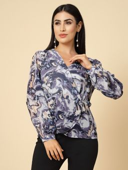Gipsy - Blue Printed Georgette Top