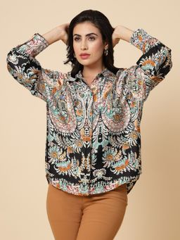 Gipsy - Black Printed Satin Shirt