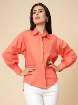 Gipsy - Orange Solid Cotton Shirt