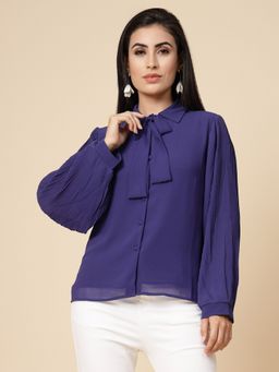 Gipsy - Navy Blue Solid Georgette Tunic