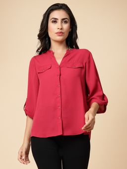 Gipsy - Raspberry Red Solid Georgette Tunic