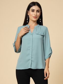 Gipsy - Sage Green Solid Georgette Tunic