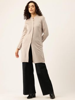 APSLEY - Solid Beige Long Cardigans