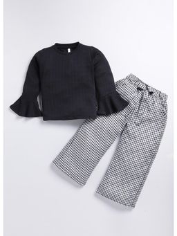 Toonyport - Girls Black Cotton Blend Top with Pant