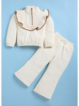 Toonyport - Girls Cream Cotton Blend Top with Pant