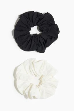 H&M - Women White 2-Pack Nylon Scrunchies