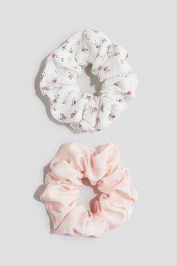 H&M - Girls White 2-Pack Scrunchies