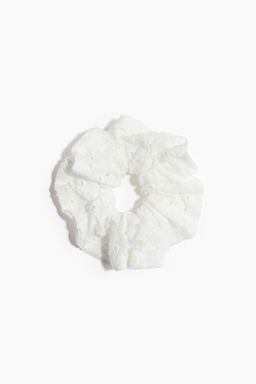 H&M - Women White Embroidered Scrunchie