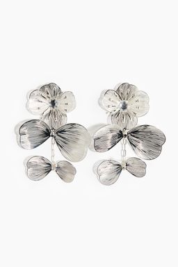 H&M - Women Silver Flower Dangle Earrings