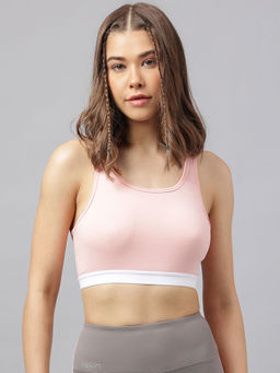 Fitkin - Womens Pink Racerback Super Soft Back Mesh Sports Bra