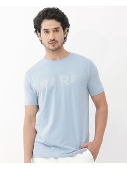 Rare Rabbit - Eso Light Blue Graphic Print Regular Fit T-Shirt