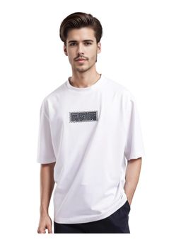Rare Rabbit - Fobo White Monogram Print Regular Fit T-Shirt