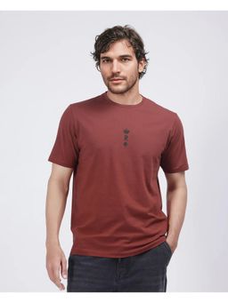 Rare Rabbit - Miam Maroon Graphic Print Regular Fit T-Shirt