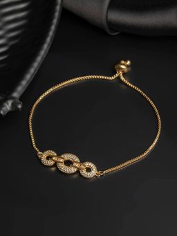 PRITA - Three Circles American Diamond Rose Gold Bracelet