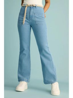 KOTTY - Womens Straight Fit High-Rise Light Fade Stretchable Jeans