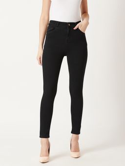 Miss Chase - Womens Black Skinny Fit High Rise Stretchable Denim Jeans