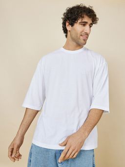 Styli - White Back Graphic Drop Shoulder Oversized T-Shirt
