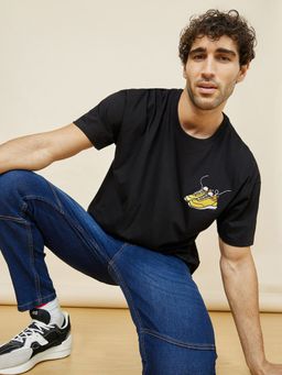 Styli - Black Sneaker Embroidery Detail Oversized T-Shirt