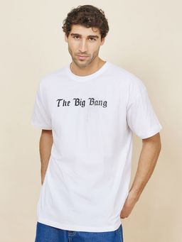 Styli - White Slogan Print Oversized T-Shirt