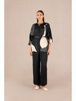 AMPM - Black Iha Printed Shirt with Pant and Belt (Set of 3)