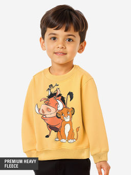 The Souled Store - Official Lion King: Simba and Friends Boys Regular Yellow Sweatshirt