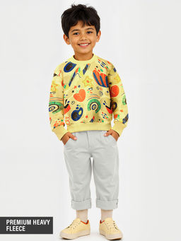 The Souled Store - Originals: Wonderland Boys Regular Yellow Sweatshirt