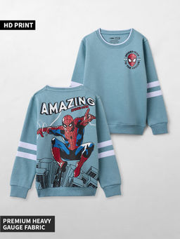 The Souled Store - Official Spider-Man: Amazing Young Boys Regular Blue Sweatshirt