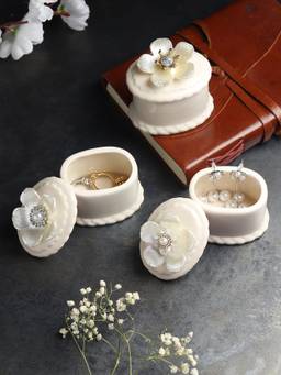 De Maison Decor - Primula Porcelain Boxes (Pack of 3)