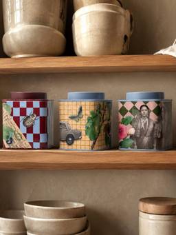 Living With Elan - Letters From India Square Stainless Steel Canister Set (Pack of 3) 650 ml Each
