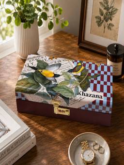 Living With Elan - Letters From India Khazana Metal Storage Trunk Decorative Jewellery Storage
