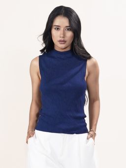 Zink London - Womens Navy Solid Top