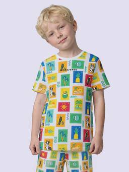 Jack & Jones Junior - Multi-Color Cotton Half Sleeves Crew Neck Printed T-shirts