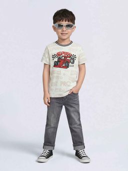 Jack & Jones Junior - Boys Racer Car Print Cotton T-shirt
