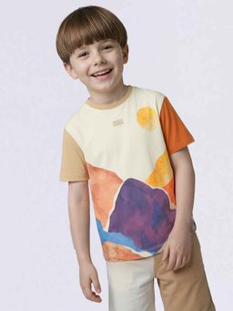 Jack & Jones Junior - Multi-Color Cotton Half Sleeves Crew Neck Colorblock T-shirts