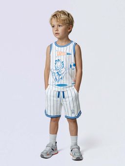 Jack & Jones Junior - White Cotton Sleeveless Crew Neck Graphic T-shirts