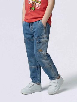 Jack & Jones Junior - Blue Cotton Light Fade Regular fit Solid Jeans