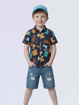 Jack & Jones Junior - Boys Light Blue Distressed Denim Shorts