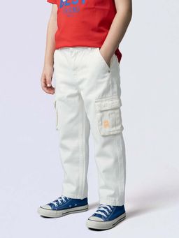 Jack & Jones Junior - White Cotton Loose Fit Cargo