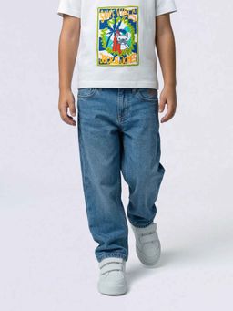 Jack & Jones Junior - Blue Cotton Light Fade Regular fit Solid Jeans