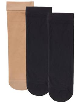 NEXT2SKIN - Womens Cotton Hidden Loafer No Show Liner Socks - Pack of 3 (Skin:Black:Black)