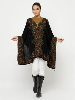 KnitStudio - Womens Black Woolen Woven Shawl