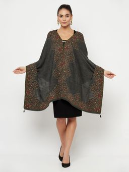 KnitStudio - Womens Grey Woolen Woven Shawl